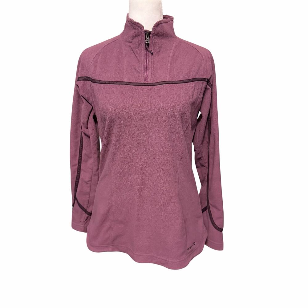 Merrell Womens Size XS Fleece Sweater 1/4 Zip Front Purple Pullover Activewear